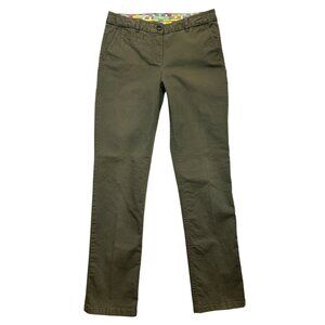 Boden‎ Pants Womens 6 Olive Green Straight-Leg Chino Mid-Rise Cotton Blend
